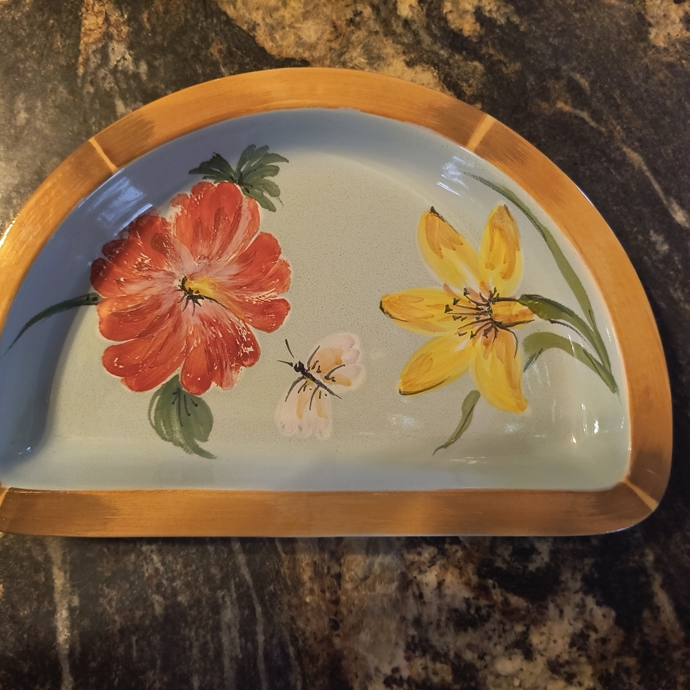 Vintage Arte Italica Half Circle Platters